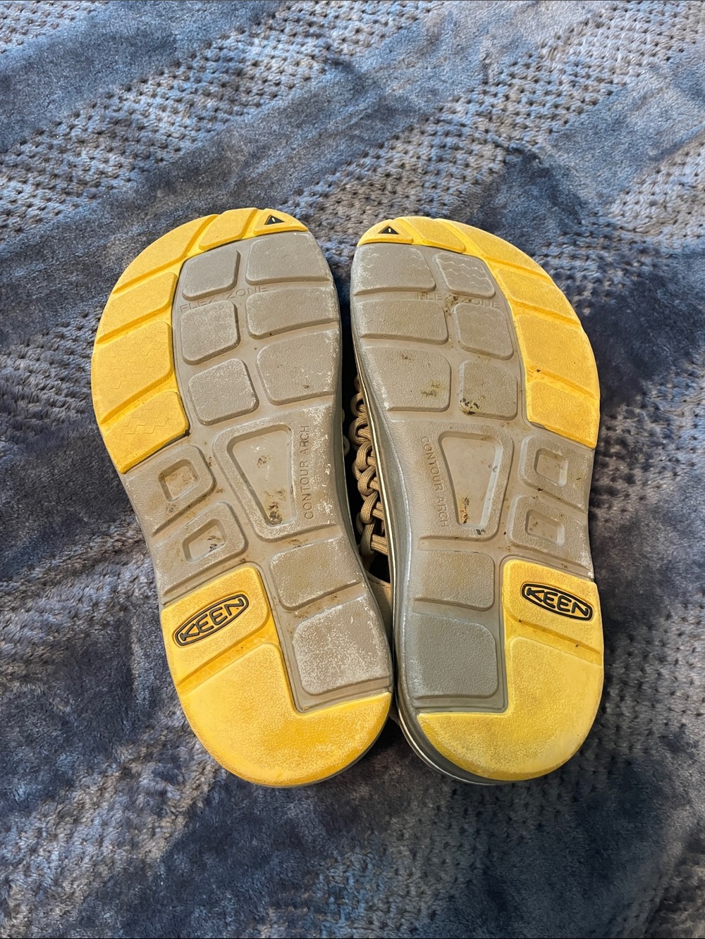 Keen Tan Woven Cord Slip-On Sandals with Yellow Toggle - Picture 3 of 3